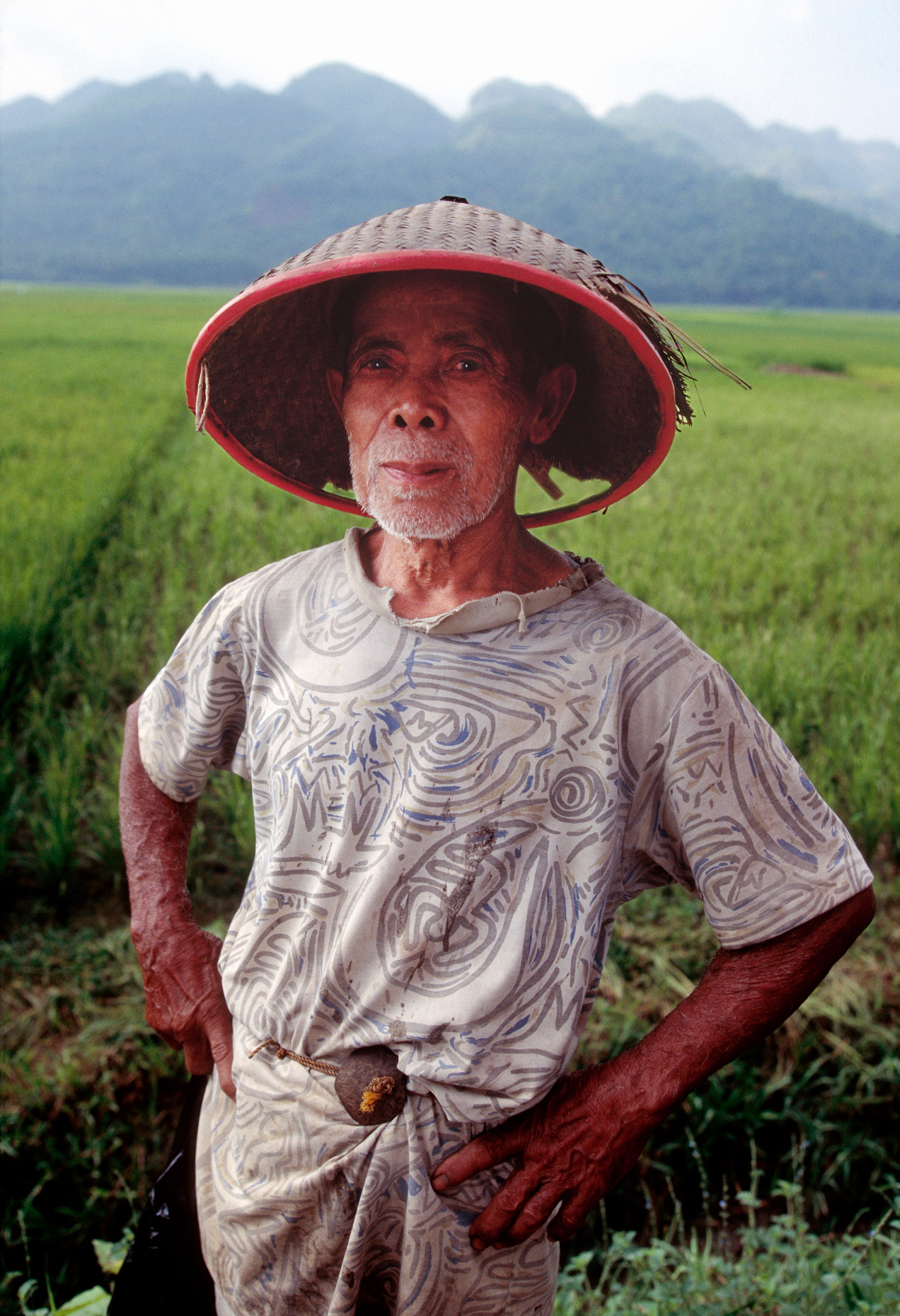 Worker in rice paddies between Adipala & Ayah, south coast of Java, Indonesia