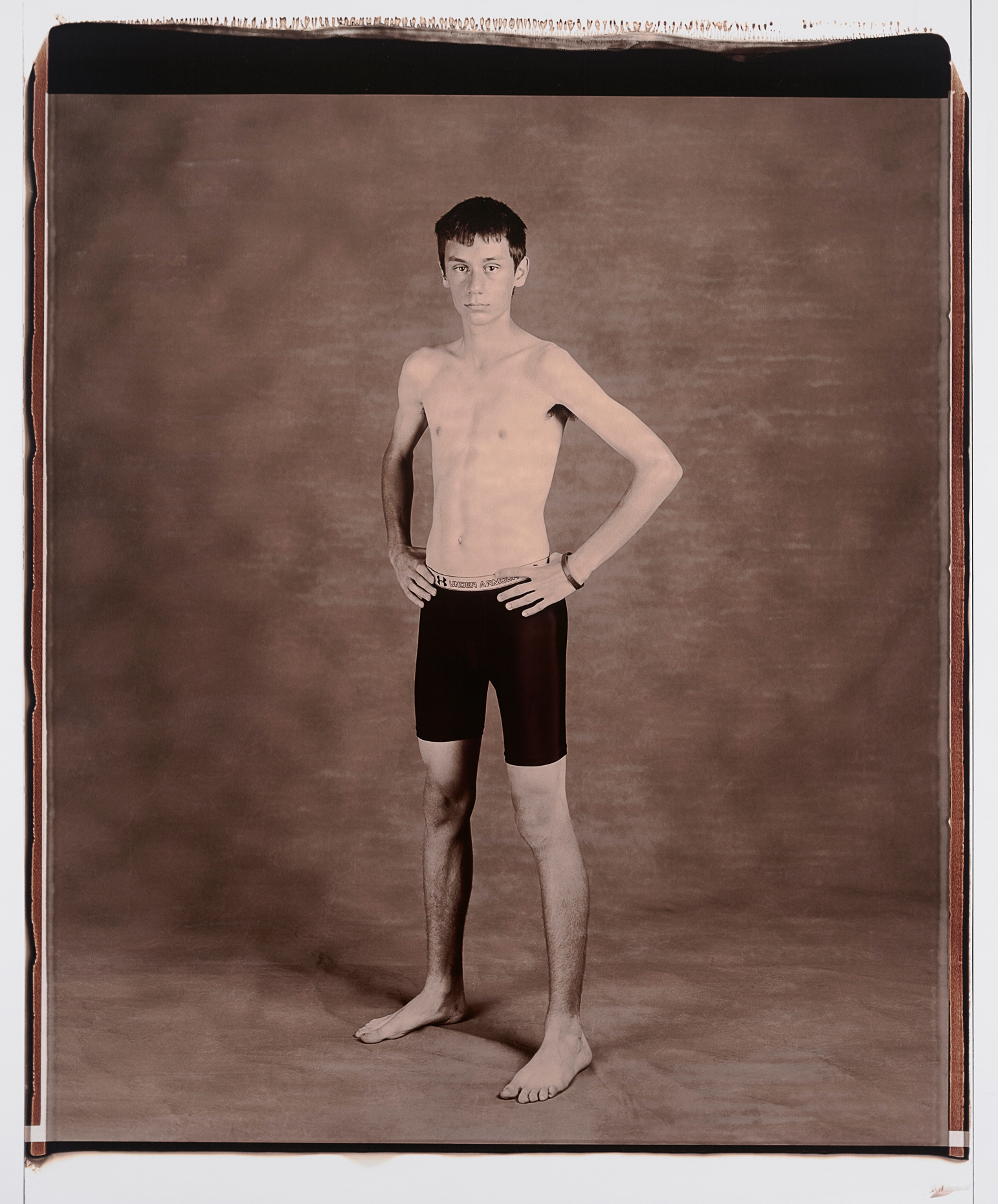 20x24" Black & White Polaroid portrait of lone male subject