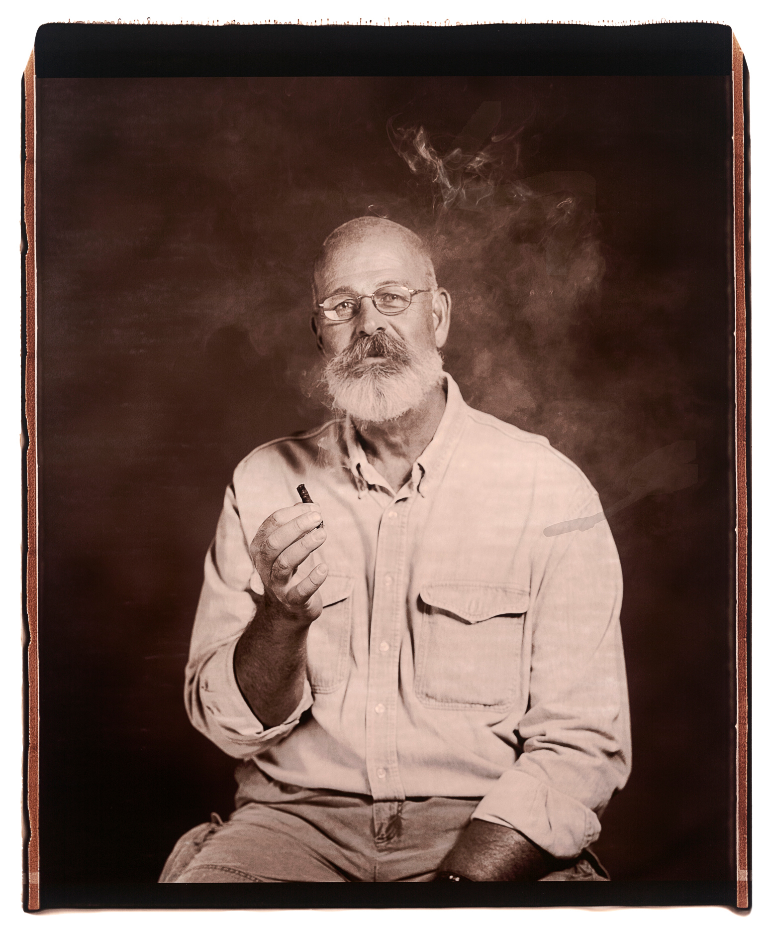 20x24" Black & White Polaroid portrait of lone male subject