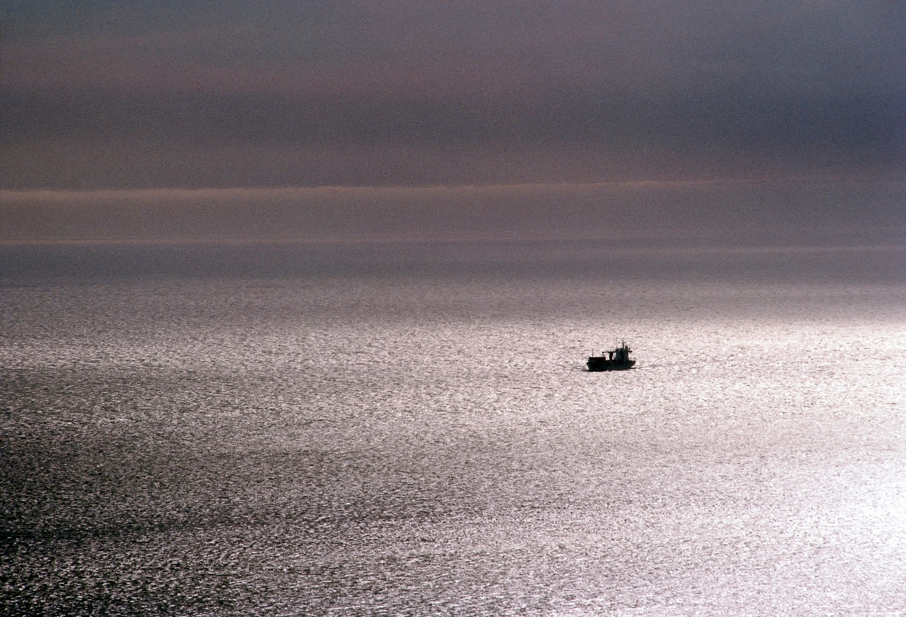 Freighter ship off the coast of California, Pacific Ocean, USA
