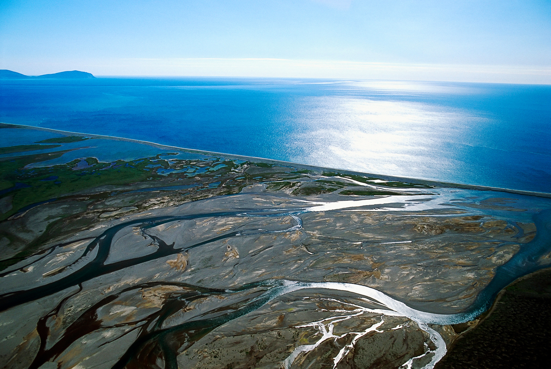 Aerial view of the Bering Sea between Provideniya and Egvekinot,