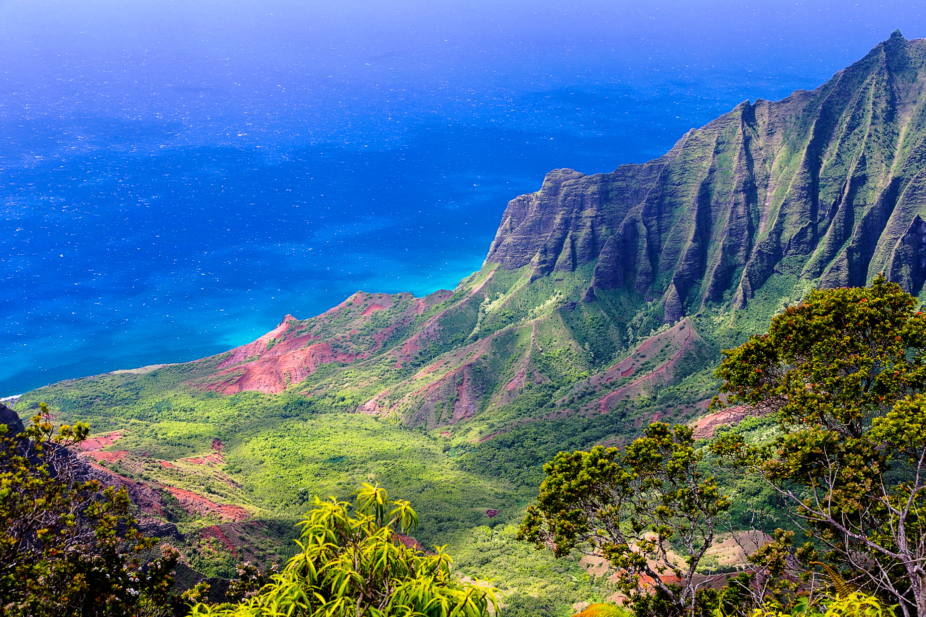 View from Kalalau Lookout, Waimea Canyon State Park, Kauai, Hawaii, USA