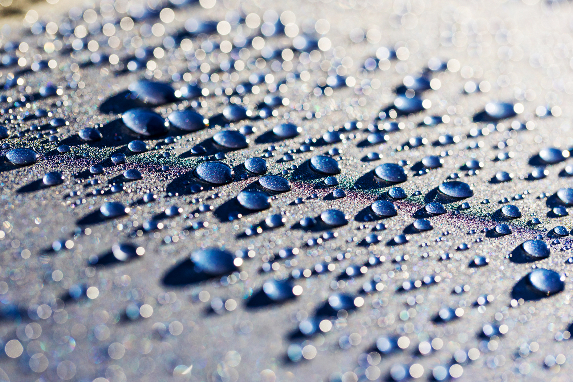 Close up photograph of water droplets