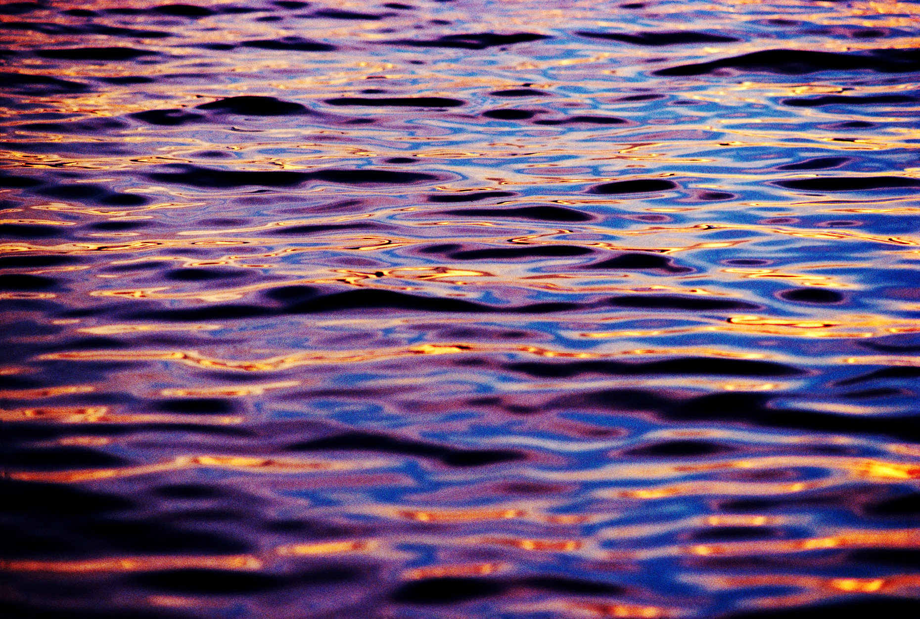 Sunset colors reflected in the ripples of Cumberland Sound, Baff