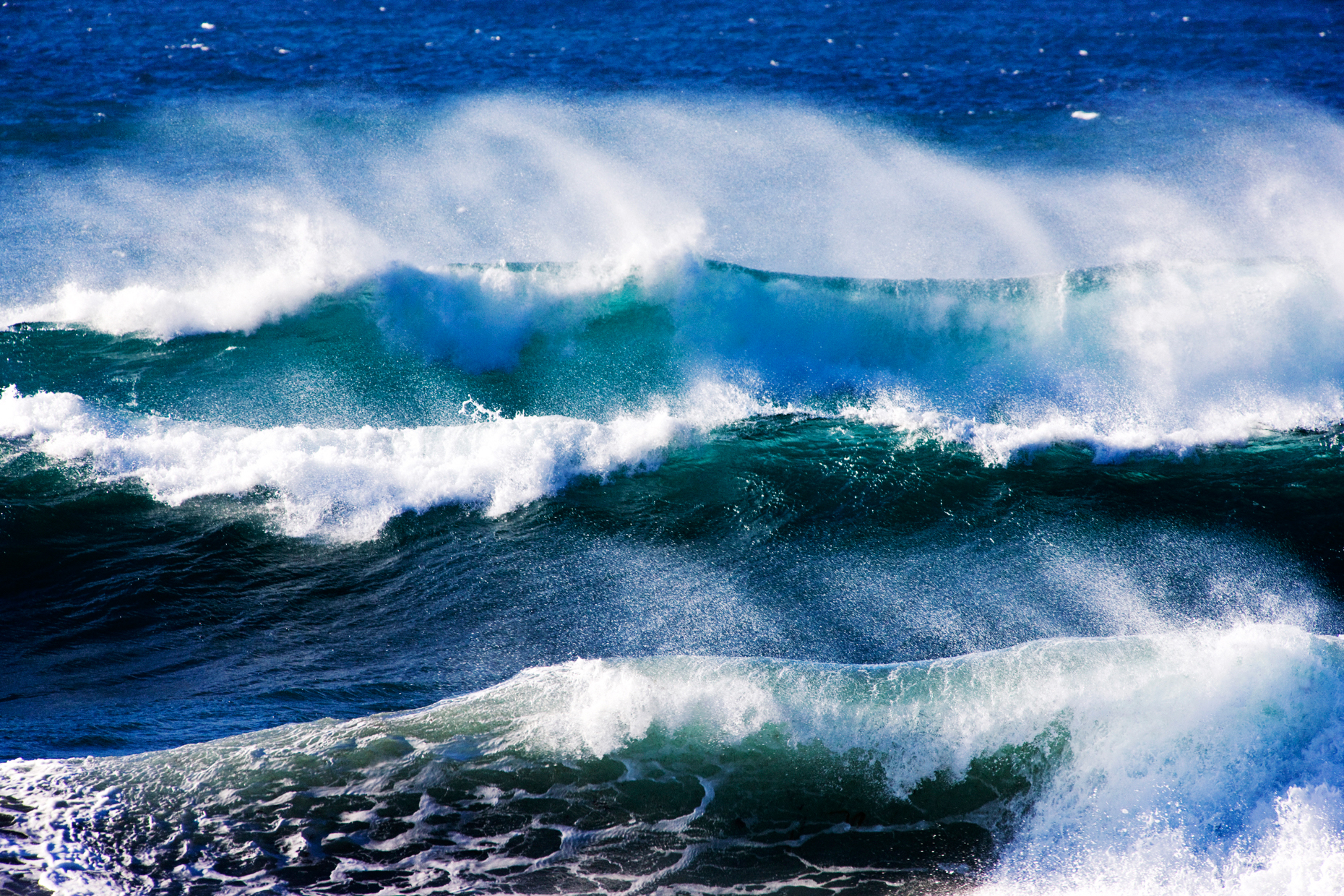 Pacific Ocean waves crashing ashore near seal Rock Picnic Area, Pebble Beach, Monterey Peninsula, California, USA