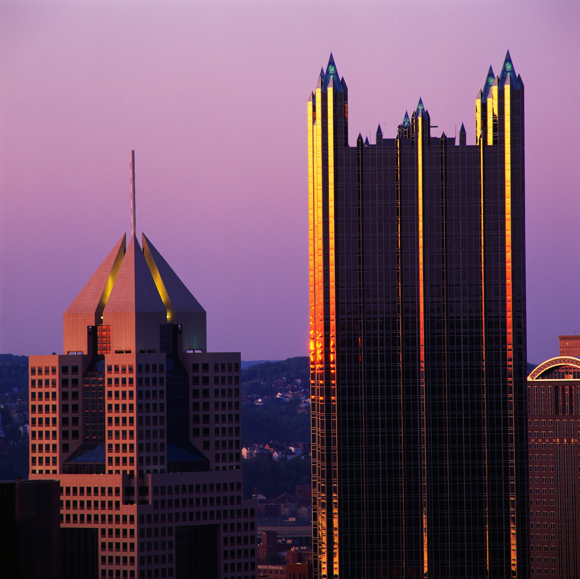 Detail view of the revitalized Pittsburgh skyline.
