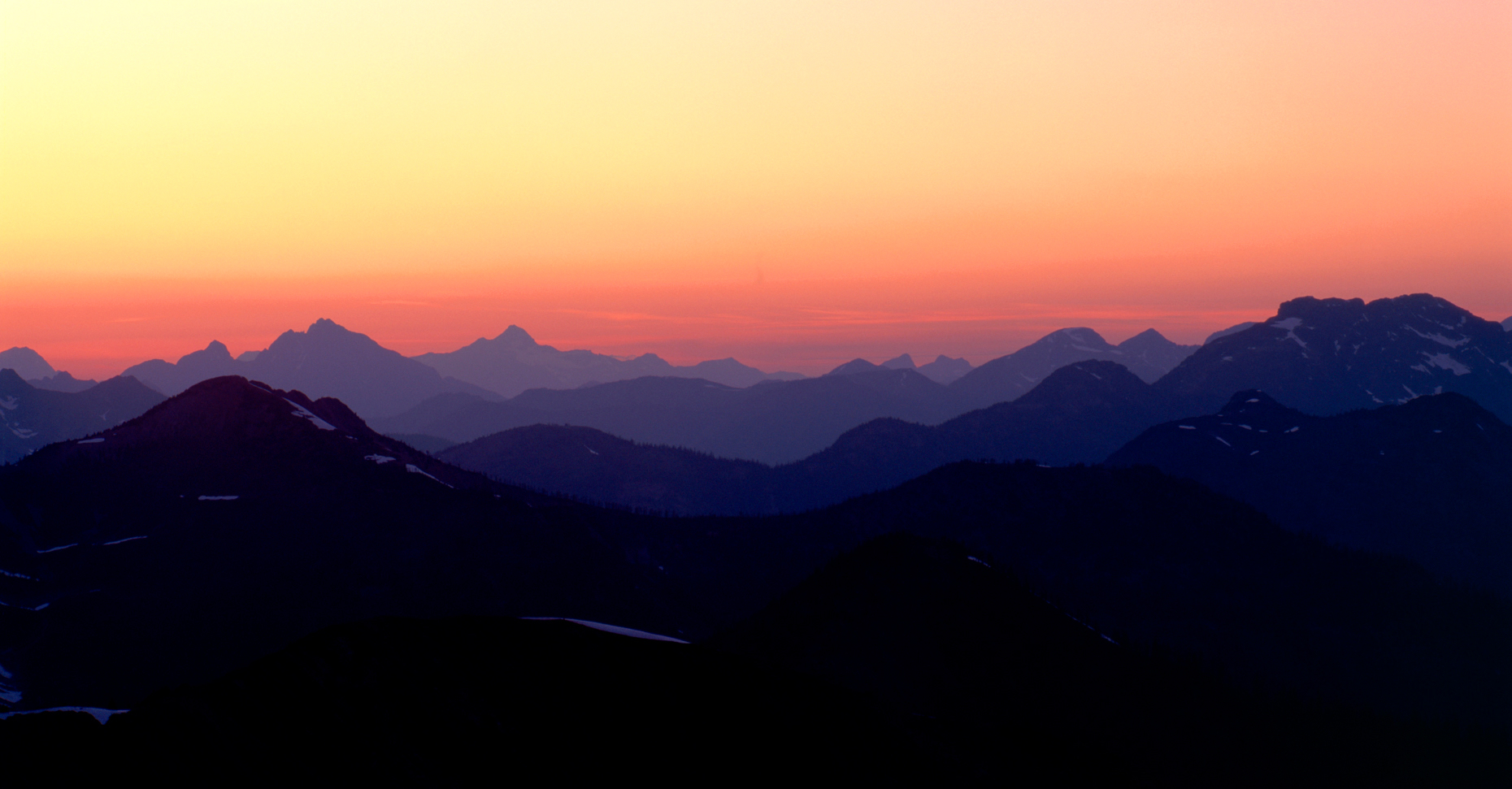 Pasayten Wilderness, Northern Cascade Mountains, sunset view nor
