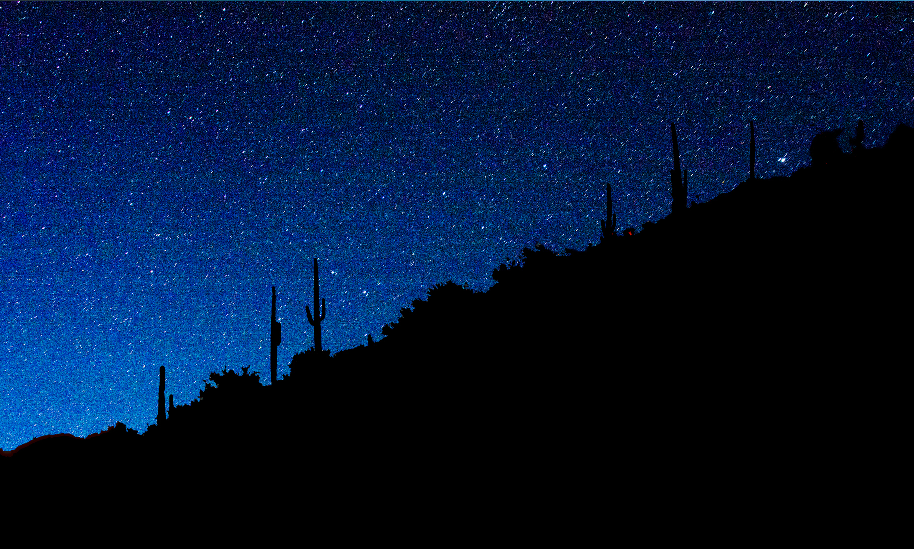 Stars against azure night sky near Carefree, Arizona, USA