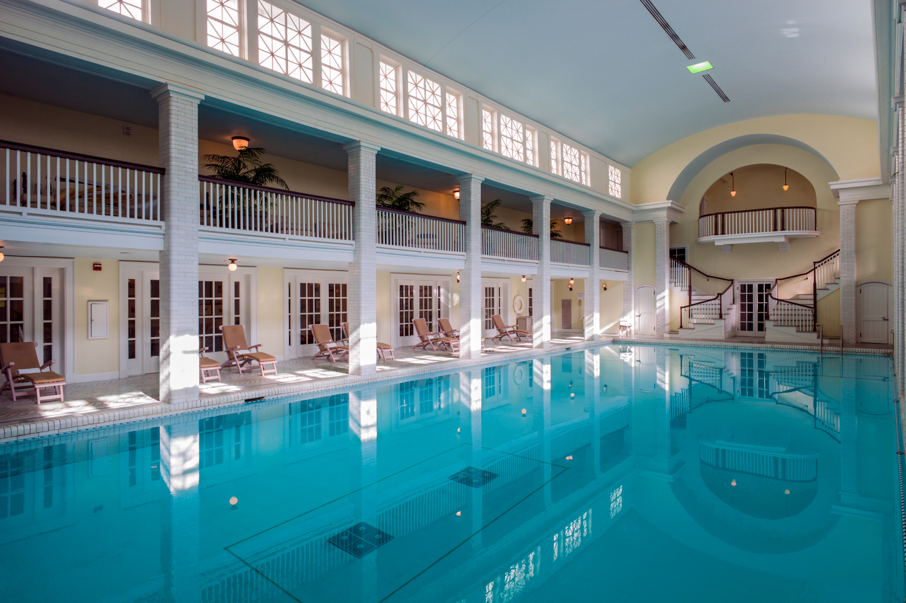 Interior spring-fed swimming pool; Omni Bedford Springs Resort & Spa; Bedford; Pennsylvania; USA