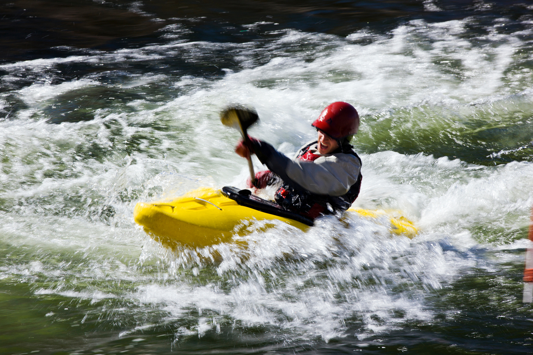 Whitewater kayak slalom race, Arkansas River, Salida, Colorado, USA